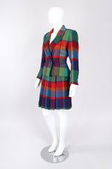 Recess Los Angeles Vintage Yves Saint Laurent YSL Rive Gauche Tweed Madras Plaid Jacket & Skirt Suit Set