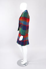 Recess Los Angeles Vintage Yves Saint Laurent YSL Rive Gauche Tweed Madras Plaid Jacket & Skirt Suit Set
