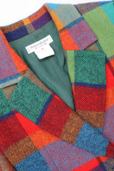 Recess Los Angeles Vintage Yves Saint Laurent YSL Rive Gauche Tweed Madras Plaid Jacket & Skirt Suit Set