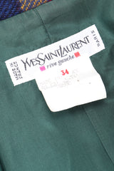 Recess Los Angeles Vintage Yves Saint Laurent YSL Rive Gauche Tweed Madras Plaid Jacket & Skirt Suit Set