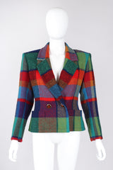 Recess Los Angeles Vintage Yves Saint Laurent YSL Rive Gauche Tweed Madras Plaid Jacket & Skirt Suit Set