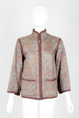 Vintage Yves Saint Laurent YSL Quilted Silk Paisley Jacket on mannequin front at Recess