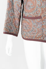 Vintage Yves Saint Laurent YSL Quilted Silk Paisley Jacket on mannequin sleeve at Recess
