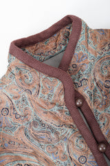 Vintage Yves Saint Laurent YSL Quilted Silk Paisley Jacket neckline detail at Recess