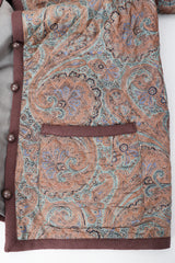 Vintage Yves Saint Laurent YSL Quilted Silk Paisley Jacket pocket detail at Recess