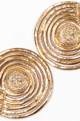Recess Los Angeles Vintage Yves Saint Laurent YSL Gold Etruscan Swirl Drop Earrings