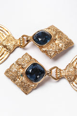 Recess Los Angeles Vintage Yves Saint Laurent YSL Gold Etruscan Swirl Drop Earrings