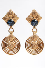 Recess Los Angeles Vintage Yves Saint Laurent YSL Gold Etruscan Swirl Drop Earrings