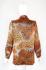 Recess Designer Consignment Vintage Yves Saint Laurent Rive Gauche YSL Longline Silk Cheetah Open Jacket Los Angeles Resale