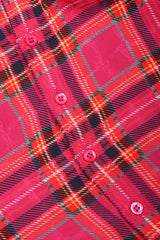 Recess Los Angeles Vintage Yves Saint Laurent YSL Pink Plaid Silk Bow Blouse