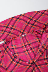 Recess Los Angeles Vintage Yves Saint Laurent YSL Pink Plaid Silk Bow Blouse