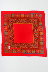 Recess Vintage Yves Saint Laurent YSL Red Arabesque Border Gauze Scarf