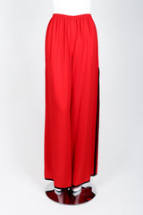 Vintage Yves Saint Laurent YSL Side Slit Palazzo Pant on Mannequin front 2 at Recess