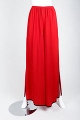 Vintage Yves Saint Laurent YSL Side Slit Palazzo Pant on Mannequin front 1 at Recess