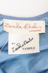 Recess Los Angeles Vintage Rare Zandra Rhodes Sky Blue Pinwheel Painted Chiffon Tassel Dress