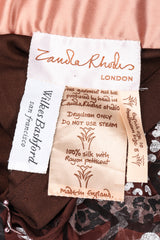 Recess Los Angeles Vintage Zandra Rhodes Artistic Painted Textile Screen Print Chiffon Dress