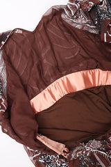 Recess Los Angeles Vintage Zandra Rhodes Artistic Painted Textile Screen Print Chiffon Dress