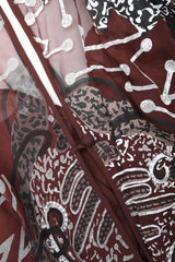 Recess Los Angeles Vintage Zandra Rhodes Artistic Painted Textile Screen Print Chiffon Dress