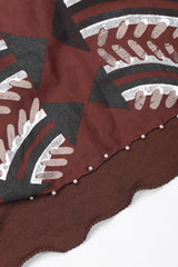 Recess Los Angeles Vintage Zandra Rhodes Artistic Painted Textile Screen Print Chiffon Dress