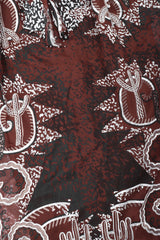 Recess Los Angeles Vintage Zandra Rhodes Artistic Painted Textile Screen Print Chiffon Dress