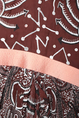 Recess Los Angeles Vintage Zandra Rhodes Artistic Painted Textile Screen Print Chiffon Dress