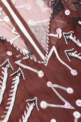 Recess Los Angeles Vintage Zandra Rhodes Artistic Painted Textile Screen Print Chiffon Dress