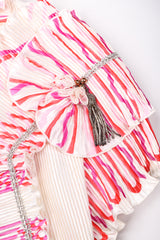 Recess Los Angeles Vintage Zandra Rhodes Coral Pleated Wrap Top Vest Jacket