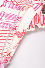 Recess Los Angeles Vintage Zandra Rhodes Coral Pleated Wrap Top Vest Jacket