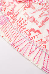 Recess Los Angeles Vintage Zandra Rhodes Coral Pleated Wrap Top Vest Jacket