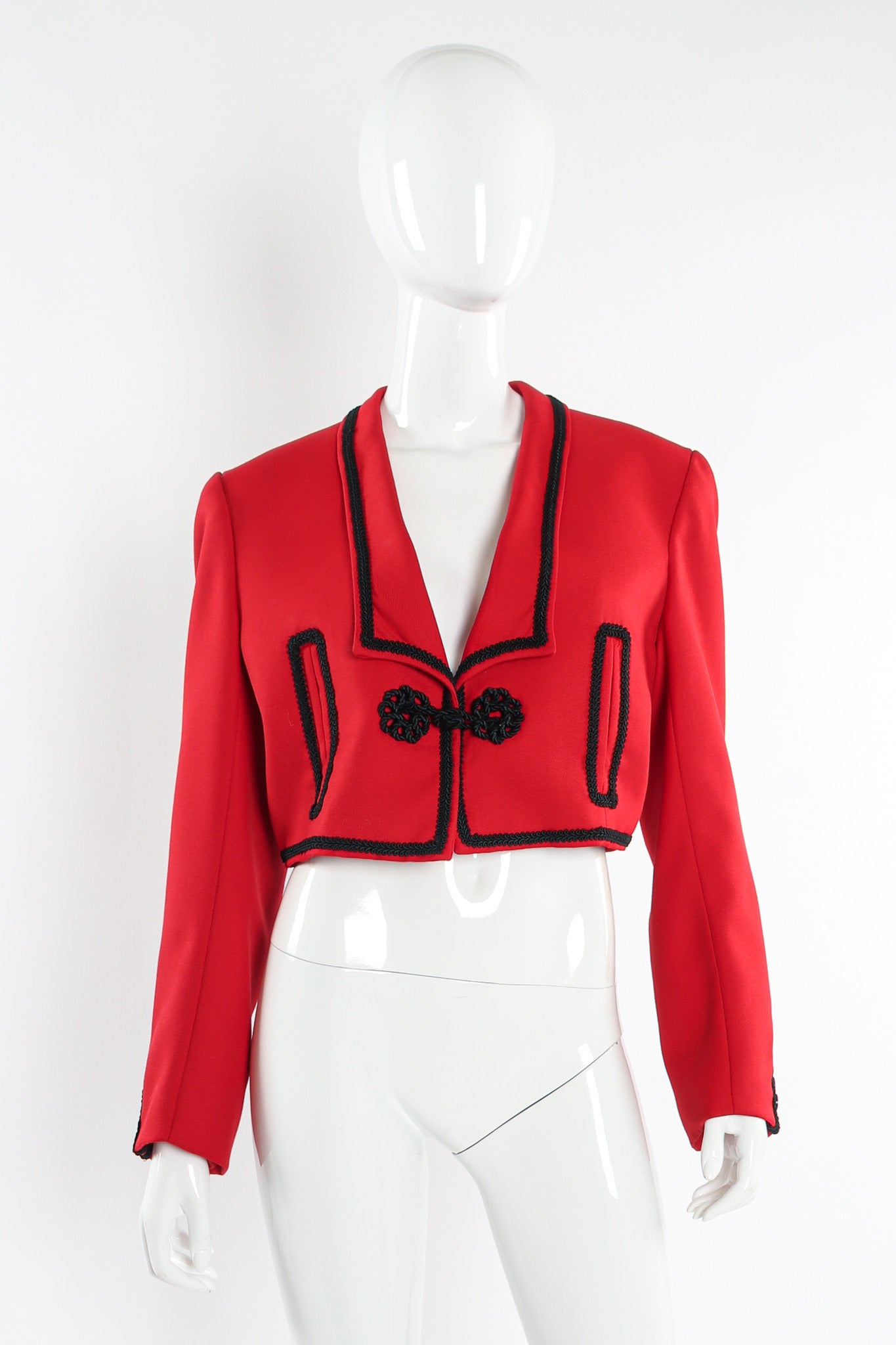 Vintage Zomar Artesania Flamenco Jacket & Skirt Wool Set mannequin front jacket @ Recess LA