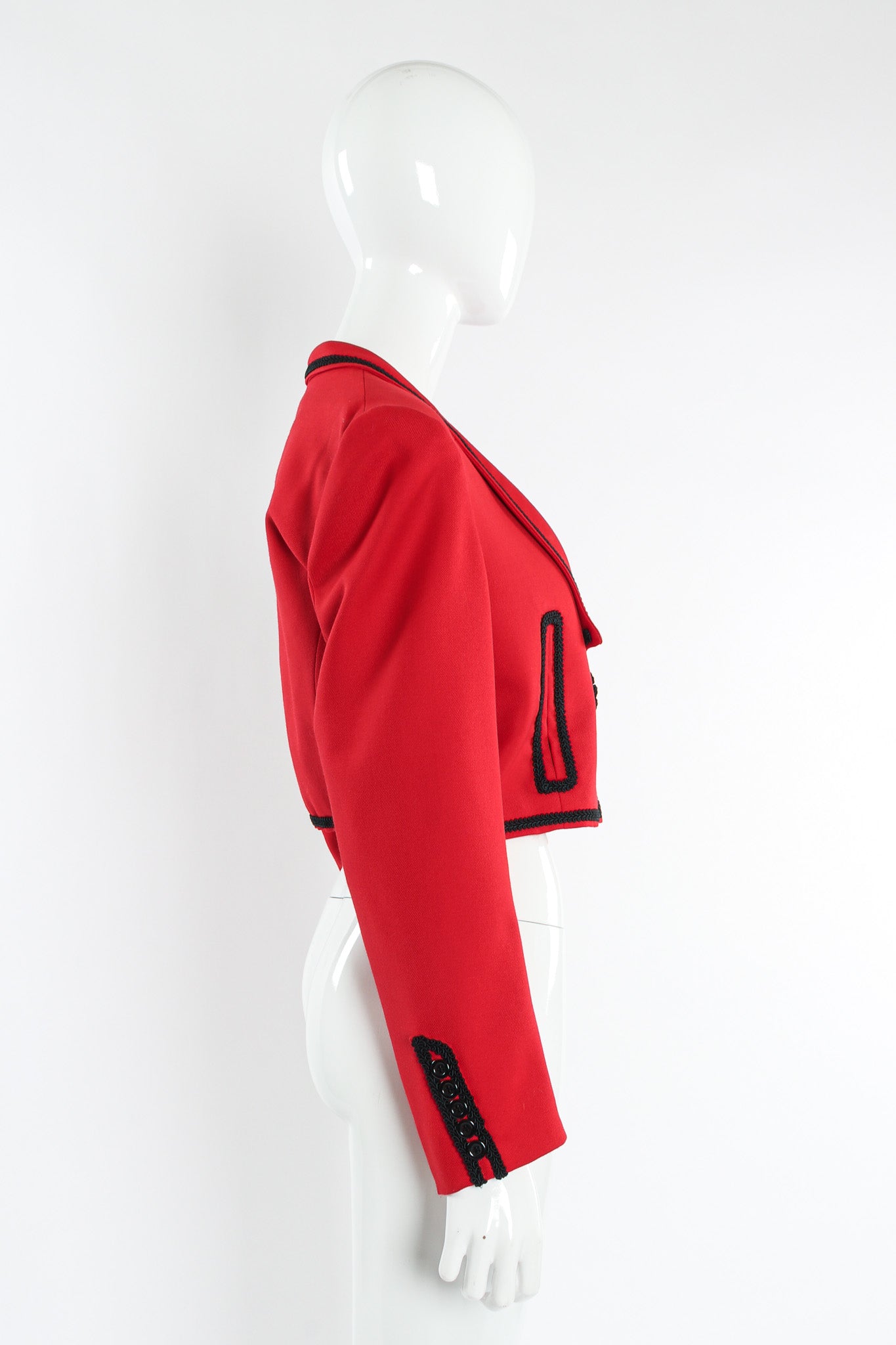 Vintage Zomar Artesania Flamenco Jacket & Skirt Wool Set mannequin side jacket @ Recess LA