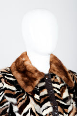 Vintage Zoo Furs Chevron Mink Fur Jacket on Mannequin collar at Recess Los Angeles