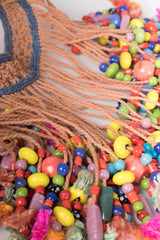 Ethnic Macrame Clay Bead Waterfall Bib Necklace