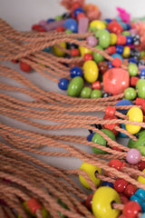 Ethnic Macrame Clay Bead Waterfall Bib Necklace