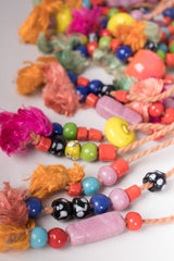 Ethnic Macrame Clay Bead Waterfall Bib Necklace