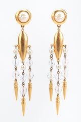 Recess Los Angeles Designer Consignment Vintage Beaded Spike Drop Chandelier Earrings