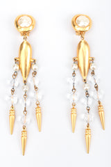 Recess Los Angeles Designer Consignment Vintage Beaded Spike Drop Chandelier Earrings