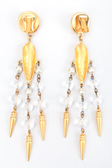 Recess Los Angeles Designer Consignment Vintage Beaded Spike Drop Chandelier Earrings