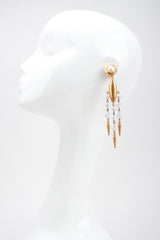 Recess Los Angeles Designer Consignment Vintage Beaded Spike Drop Chandelier Earrings