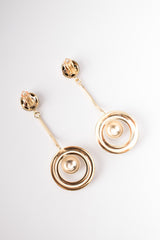 Gold Chain Drop Hoop Clip Earrings