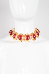 Kenneth Jay Lane Polished Glass Cabochon Collar Necklace