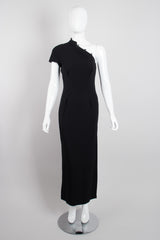 Moschino Asymmetrical One-Shoulder Cheongsam Sheath Dress