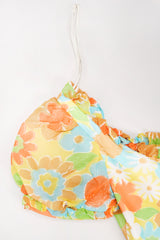 Recess Los Angeles Vintage Yellow Floral Chiffon Wide Leg Jumpsuit