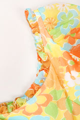 Recess Los Angeles Vintage Yellow Floral Chiffon Wide Leg Jumpsuit