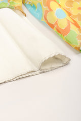 Recess Los Angeles Vintage Yellow Floral Chiffon Wide Leg Jumpsuit