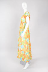 Recess Los Angeles Vintage Yellow Floral Chiffon Wide Leg Jumpsuit