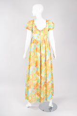 Recess Los Angeles Vintage Yellow Floral Chiffon Wide Leg Jumpsuit