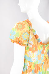 Recess Los Angeles Vintage Yellow Floral Chiffon Wide Leg Jumpsuit