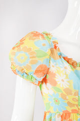 Recess Los Angeles Vintage Yellow Floral Chiffon Wide Leg Jumpsuit