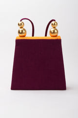 Recess Los Angeles Vintage Paloma Picasso Rare Purple Orange Color Block Hard Side Fabric Purse